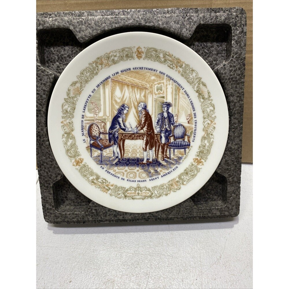 1974 D'Arceau Limoges Plate Signe Secretement 12 1776 Première Edition